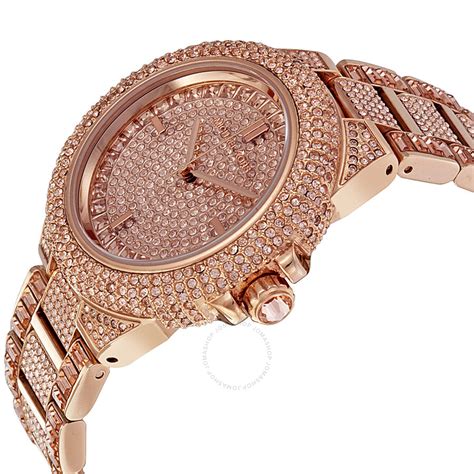 michael kors rose gold diamond face watch|rose gold mk watch women's.